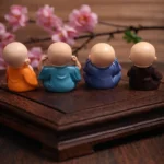 Meditating Monk Statue Set – 4 Piece Decorative Monk Figurines for Home Decor