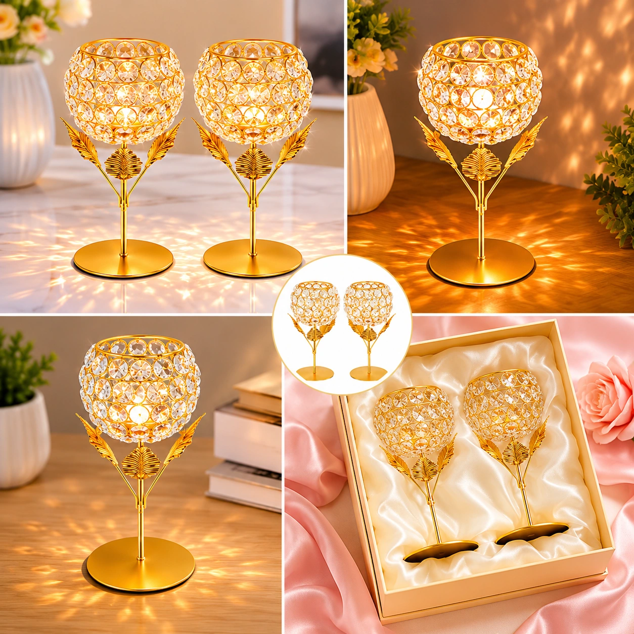 Luxury Crystal Decorative Container Set – Pack of 2