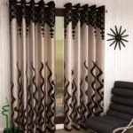Divine Home Decor Fire Panel Door Curtains – 2 Pieces 7 Feet Length Brown 4 x 7 Ft