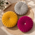 Fancy Round Cushion Covers | Stylish & Attractive Design (16x16 Inches, Set of 3) | Premium Home Decor