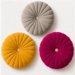 Fancy Round Cushion Covers | Stylish & Attractive Design (16x16 Inches, Set of 3) | Premium Home Decor