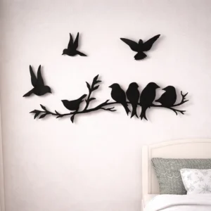 Flying Birds Tree Wall Decor – Decorative Wall Hanging for Living Room & Home Decor