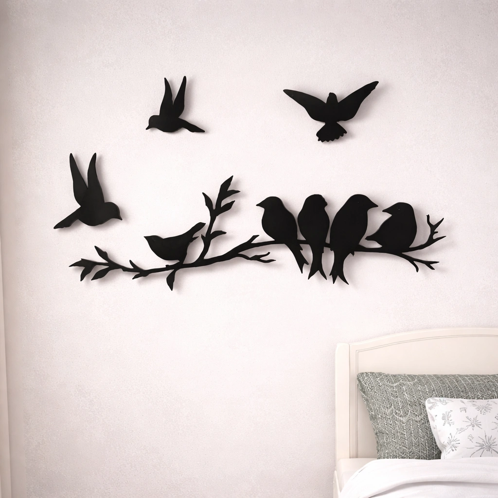 Flying Birds Tree Wall Decor – Decorative Wall Hanging for Living Room & Home Decor