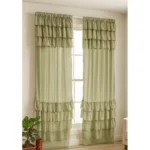 Green - Ethnic Tassel Sheer Window Curtains – Premium Soft Fabric Drapes for Living Room & Bedroom Home Decor