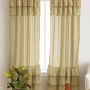 Green - Ethnic Tassel Sheer Window Curtains – Premium Soft Fabric Drapes for Living Room & Bedroom Home Decor