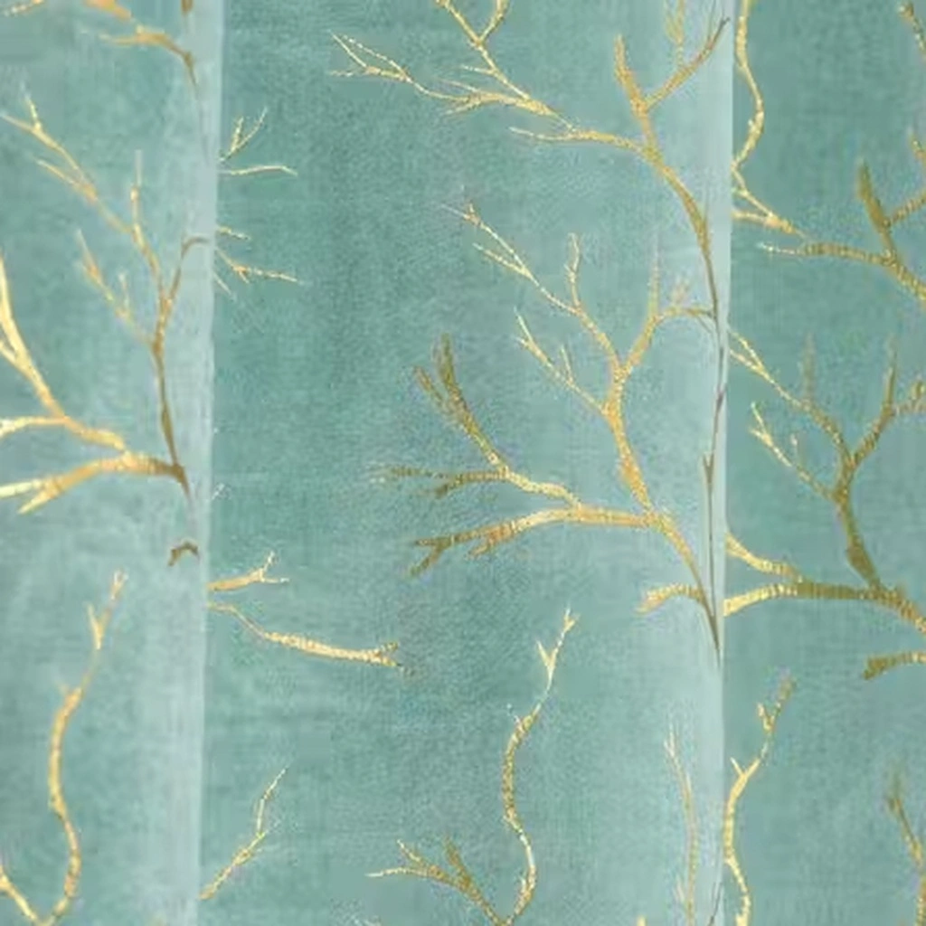Homyra Decor Elegant Velvet Chinar Leaf Printed Door Curtains | Room Darkening | Set of 2