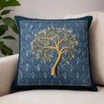 Luxury Holland Velvet Cushion Covers Soft Rose Print (16x16 Inch, Set of 5) Elegant Home Decor-blue-1