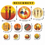 Moodpainter African Art MDF Wooden Wall Hanging – Set of 11 Decorative Wall Decor for Living Room, Bedroom & Office