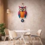 Premium Wooden Owl Wall Hanging – Set of 3 Decorative Wall Decor for Living Room & Bedroom | Multi Color