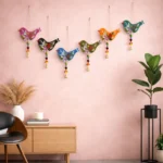 Priscilla Wooden Bird Wall Hanging – Pack of 6 Decorative Birds for Home, Office & Balcony Wall Decor