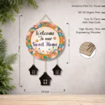 Welcome to Sweet Home Wall Hanging – Stylish Orange Decorative Wall Decor for Living Room & Entrance