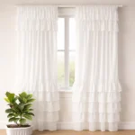 White - Homyra Decor Ethnic Tassel Sheer Curtains – Premium Soft Fabric Window Drapes for Living Room & Bedroom Home Decor