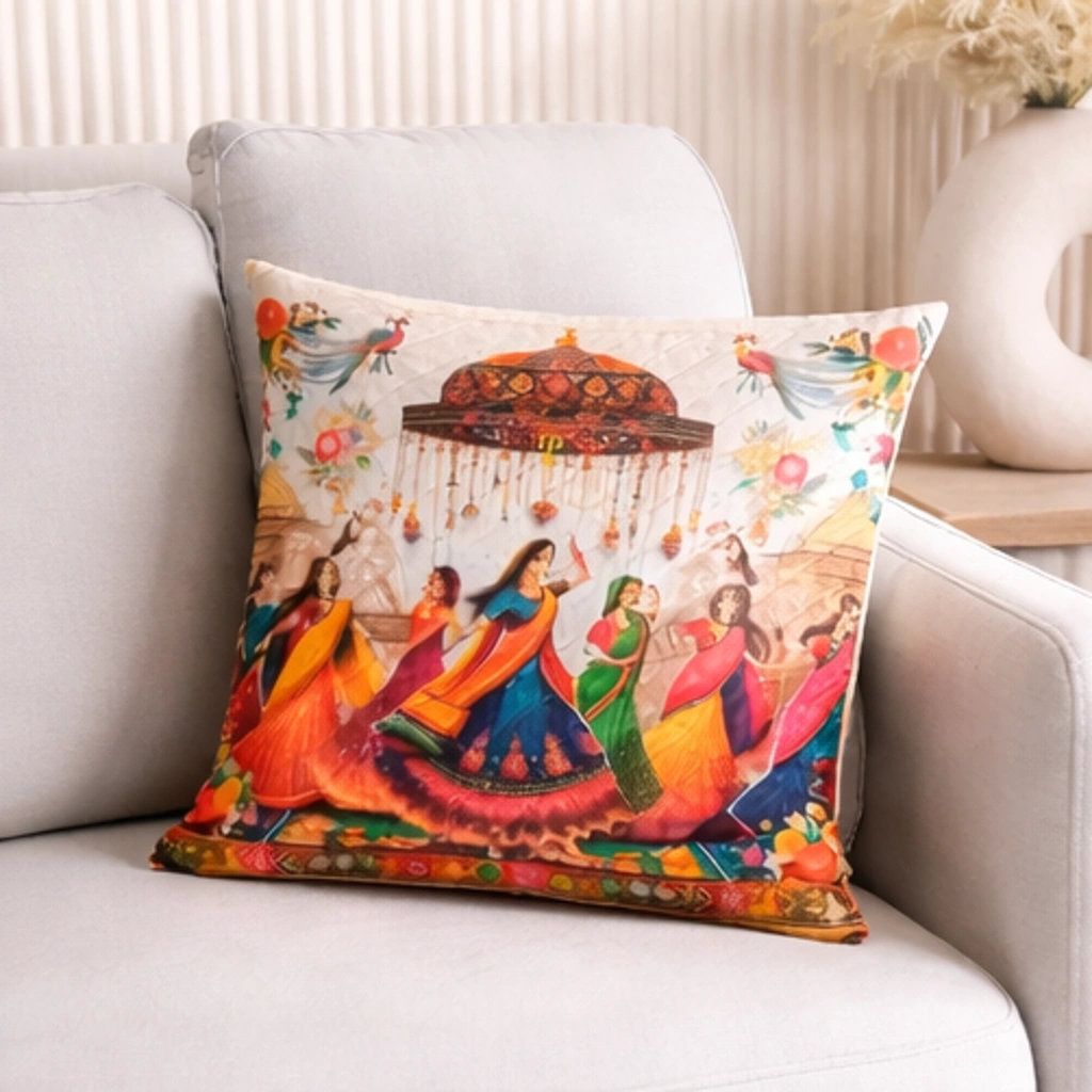 Luxury Quilted Cushion Covers – Soft European Fabric (16x16 Inch, Set of 2) | Premium Sofa Decor